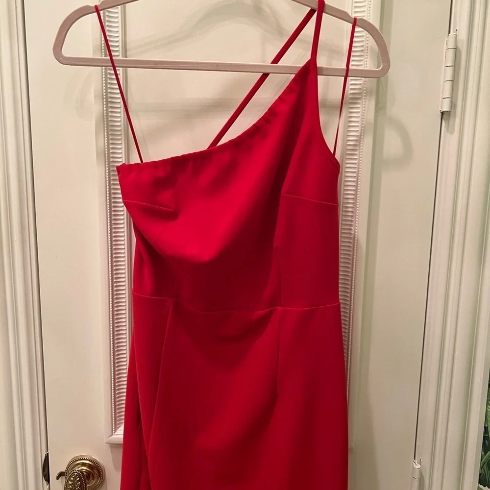 Abercrombie & Fitch Asymmetrical one shoulder maxi dress red size M